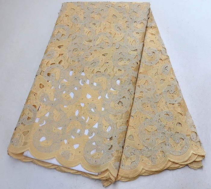 Изображение товара: Африканская Хлопковая кружевная ткань ручной работы 2020 новейший дизайн высокое качество нигерийская швейцарская вуаль кружева швейцарские вечерние платья