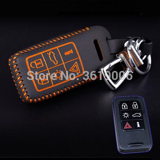 Изображение товара: Высококачественный кожаный чехол для ключа дистанционного управления LUCKEASY, чехол-держатель для 6 кнопок Volvo Series