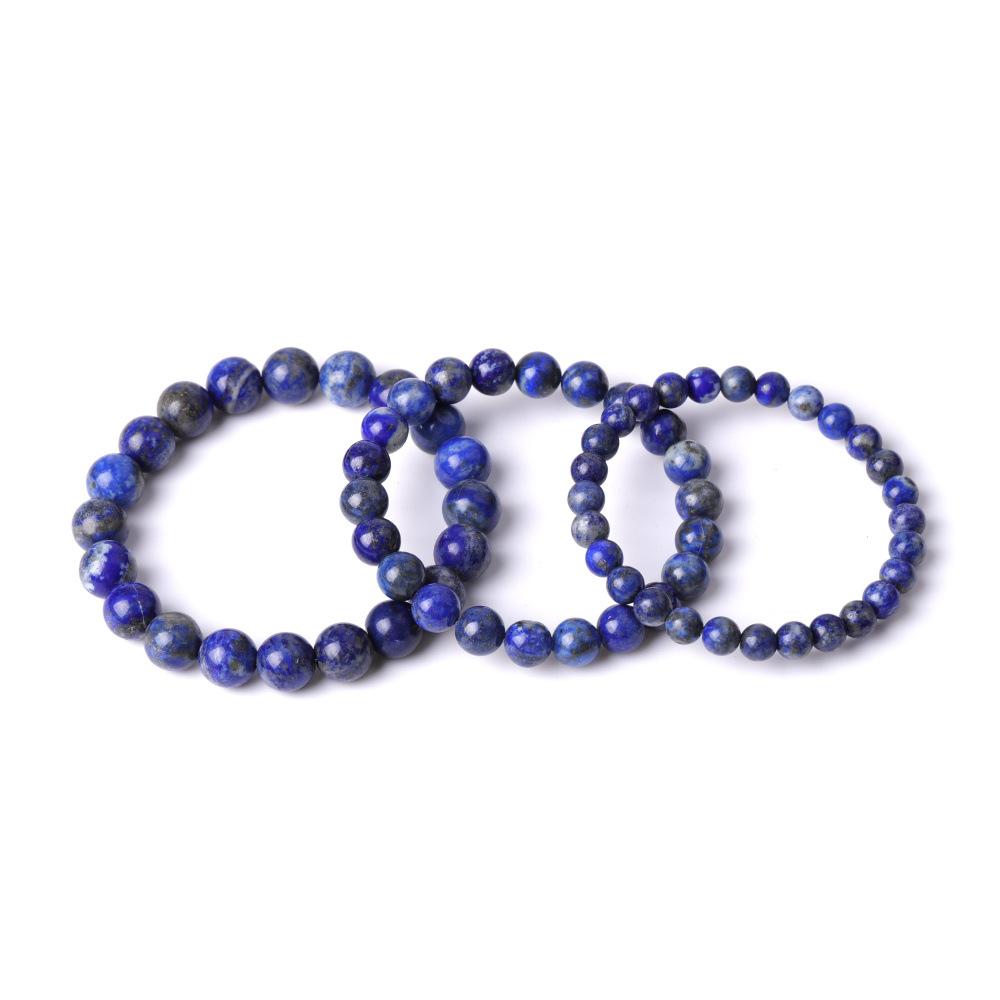 Изображение товара: Lapis Lazuli бусины из синего камня Strand браслет Будда из бисера Йога дружба Strench для женщин и мужчин ювелирный браслет