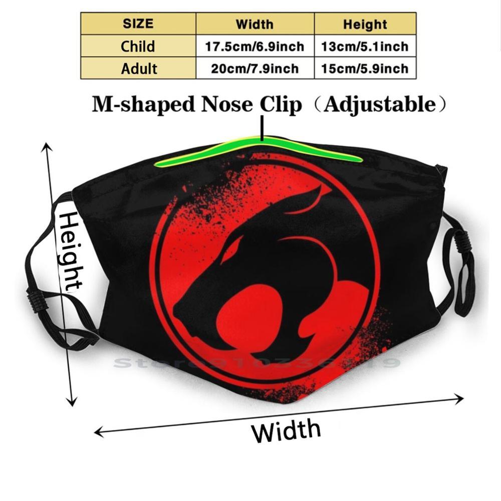 Изображение товара: Смешная моющаяся маска для лица с логотипом Thundercat, для взрослых и детей, с фильтром, мультяшный Кот, кот, космическая ТВ-серия