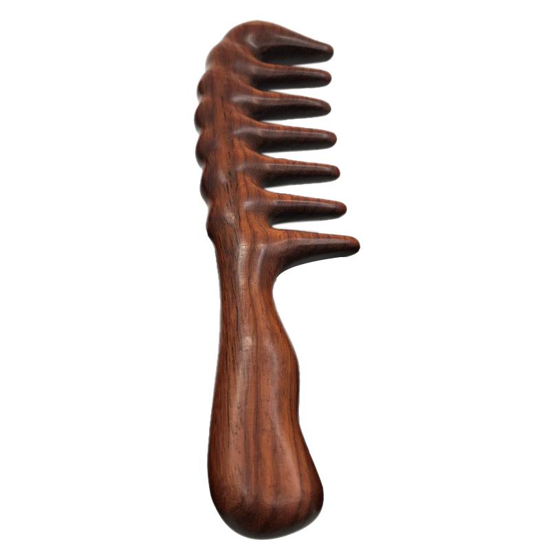 Изображение товара: Расческа для расчесывания волос-широкая деревянная расческа для вьющихся волос-не статическая натуральная деревянная расческа из сандалового дерева