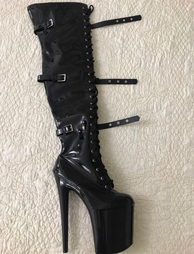 Изображение товара: Женская обувь для ночного клуба; Ботинки для танцев на шпильке 20 см; Модельные туфли на высоком каблуке для выступлений; Обувь для танцев