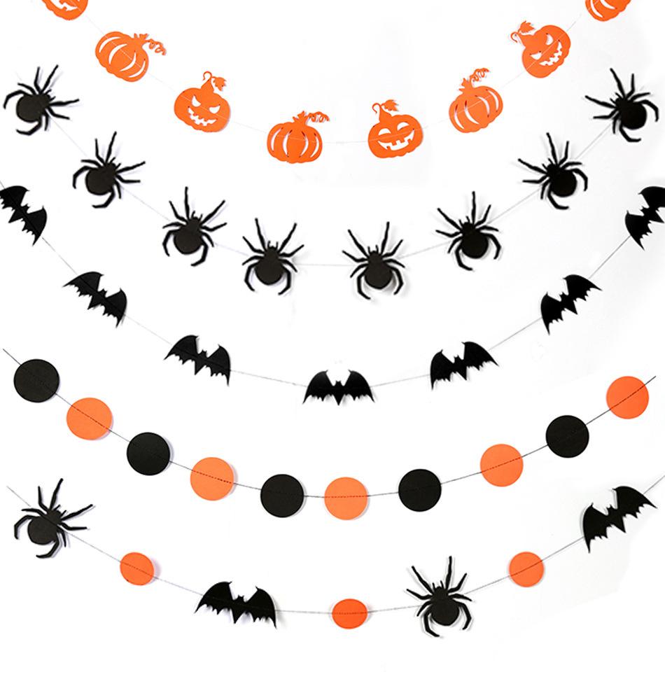 Изображение товара: Хэллоуин тыква летучая мышь паук Honkey цветок на Хэллоуин рисунок флага подвесное украшение товары для Хэллоуина