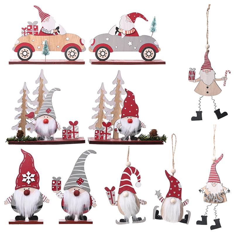 Изображение товара: Дед Мороз, Рождественский Декор, деревянные рождественские украшения, дерево, подарок на Рождество, Новый год 2021, деревянные подвесные кулоны
