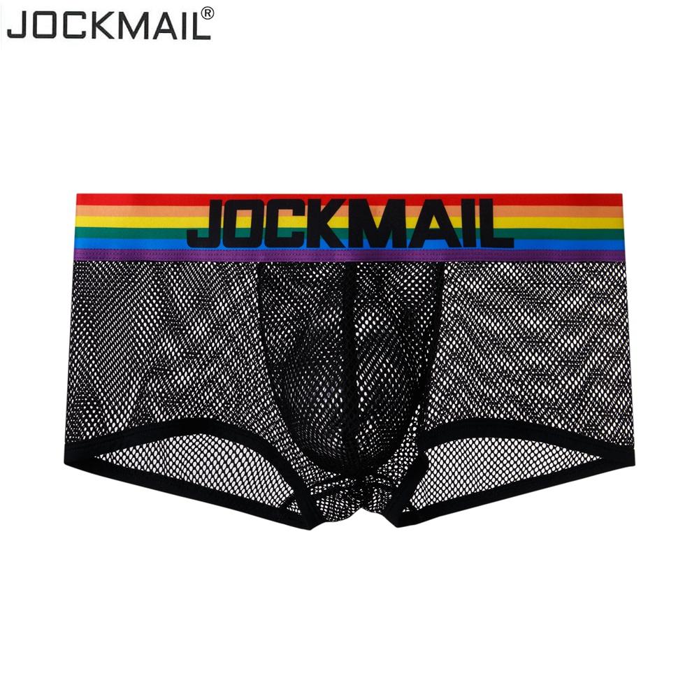 Изображение товара: Трусы-боксеры JOCKMAIL мужские 4 шт./лот, пикантное нижнее белье для геев, хлопковые шорты-боксеры, трусы