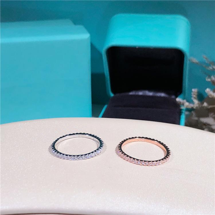 Изображение товара: Мода 925 Сплошной Серебряный Круглый перстень браслет с полным кругом маленький алмаз для женщин обручальные ювелирные изделия предложение подарок кольца