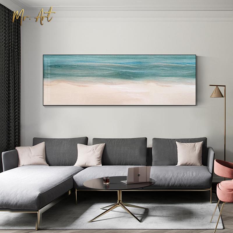 Изображение товара: Современный абстрактный постер синий и белый морской пейзаж рядом картины скандинавские настенные картины для гостиной картины на холсте