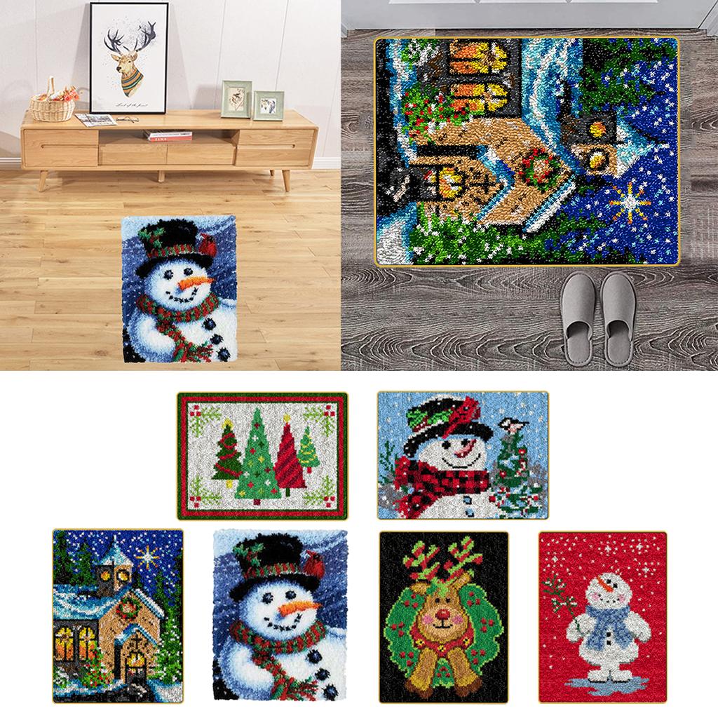 Изображение товара: Xmas Latch Hook Kit DIY Embroidery Cross Stitch Needlework for Rug Carpet Making