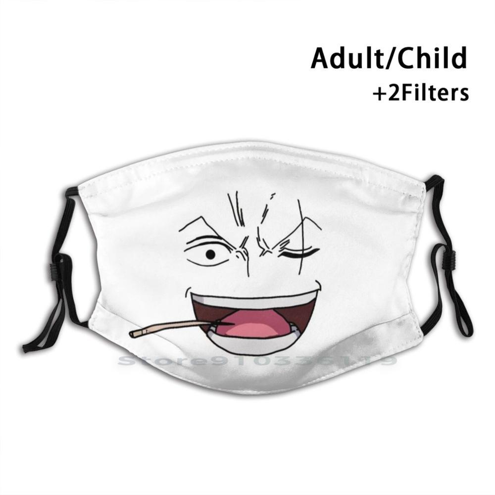 Изображение товара: Многоразовая маска Zoro Pm2.5 с фильтром, детская смайлика Зоро, аниме мультяшный рот Зоро, улыбка, счастливая манга, слитка