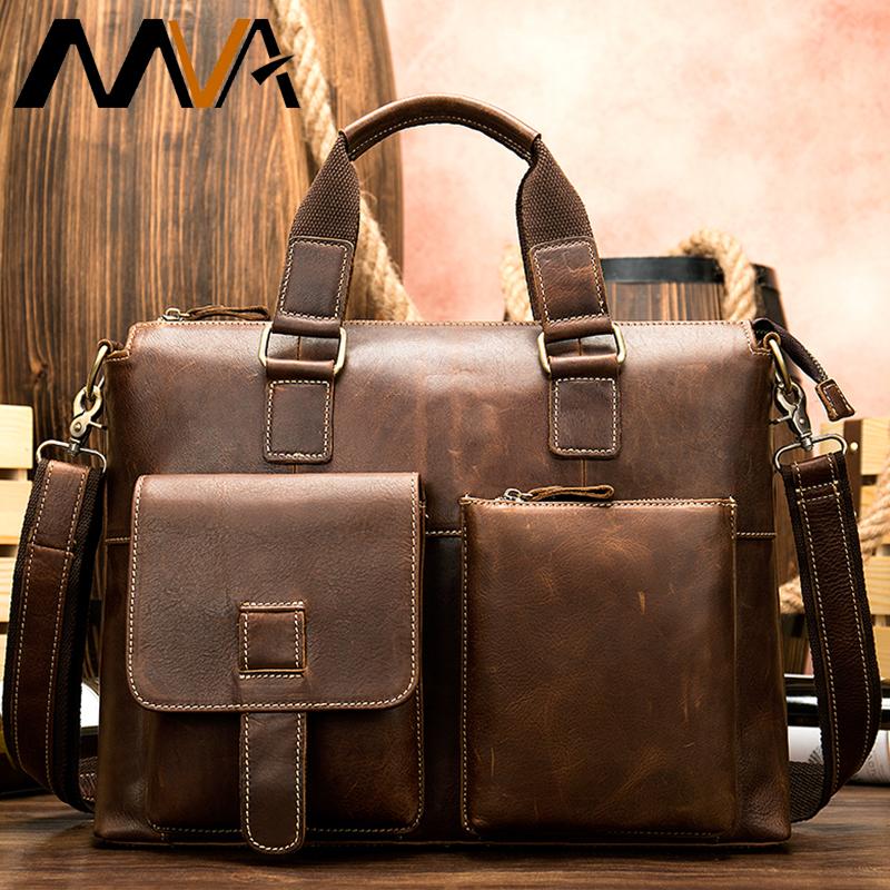 Изображение товара: Мужские сумки MVA из натуральной кожи, сумки для ноутбука для мужчин, деловой портфель, сумка-мессенджер, мужской кожаный дизайнерский портфель для компьютера s 260