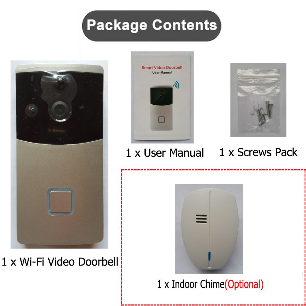 Изображение товара: Умный видеодомофон с Wi-Fi, беспроводная камера безопасности, дверной звонок, запись ночного видения, двусторонняя аудиосвязь