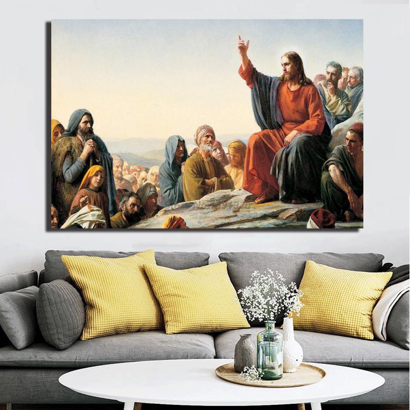 Изображение товара: Плакат с Иисусом восходящим на небеса, крепление оливок, Современные художественные картины на холсте, декоративные настенные картины, украшение для дома