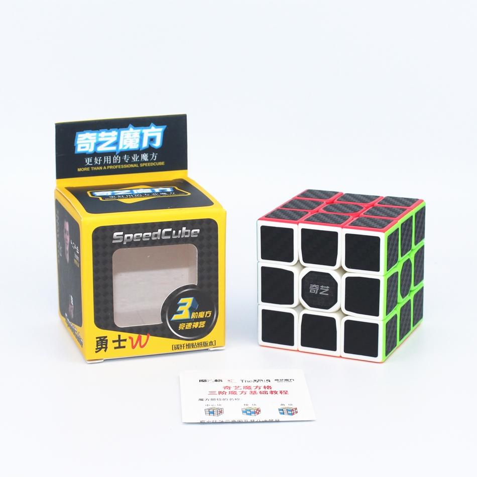 Изображение товара: QiYi Magic cube 3X3X3 Qiyi неокуб волшебный куб 3X3X3 кубик рубика Qiyi куб из углеродного волокна наклейки в форме Куба 3x3x3 скоростной куб 3*3*3 головоломка профессиональный волшебный куб забавные игровые кубики
