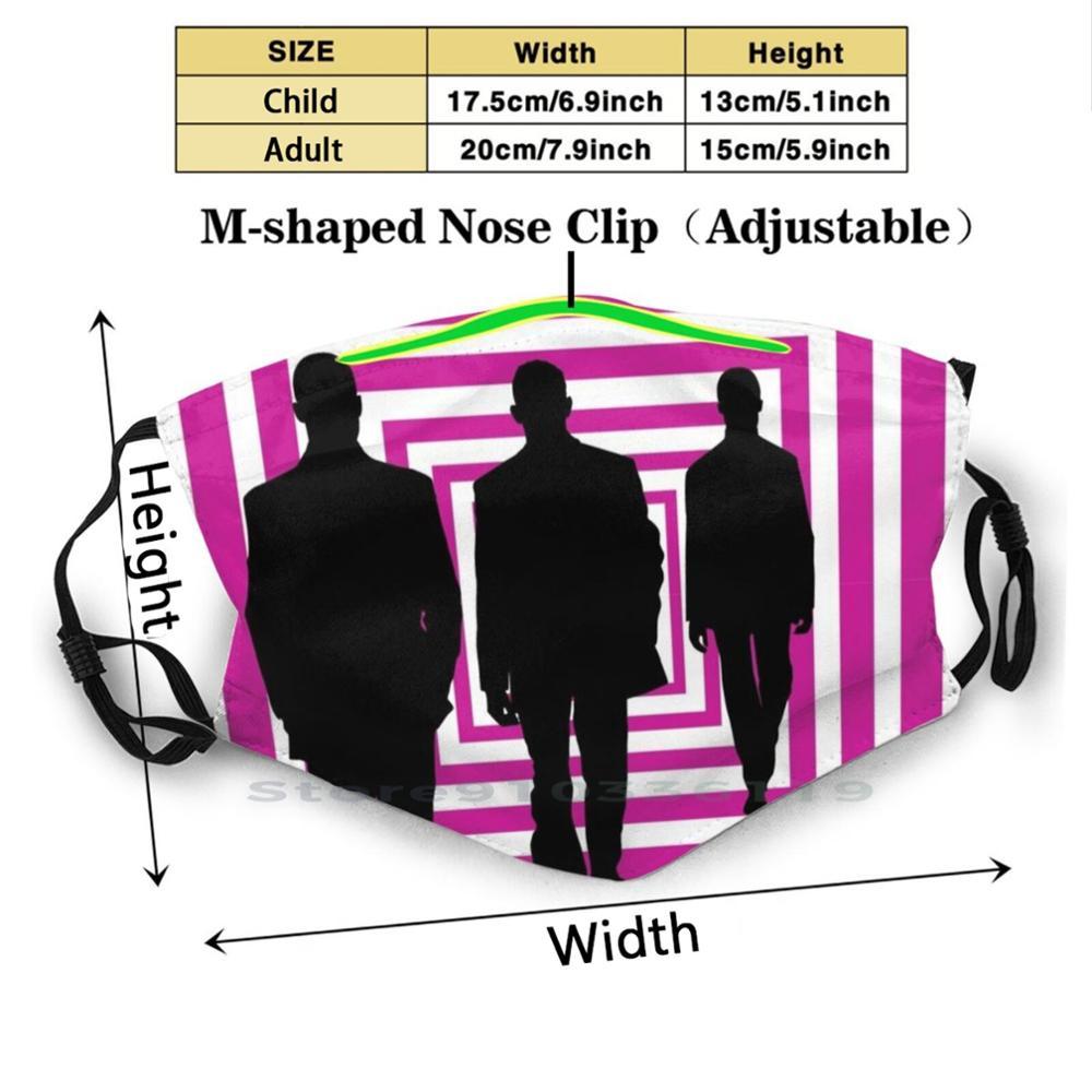 Изображение товара: Многоразовая маска Psychedelic - Spies In Black Print Pm2.5, маска для лица с фильтром, для детей и мужчин, в костюмах, геометрическая форма Spies