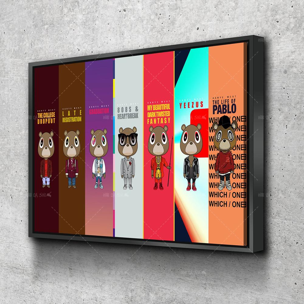 Изображение товара: Декор для дома, современный постер Kanye West альбомов, холст, живопись, настенное искусство, художественный постер, печать, настенные картины, украшение для гостиной
