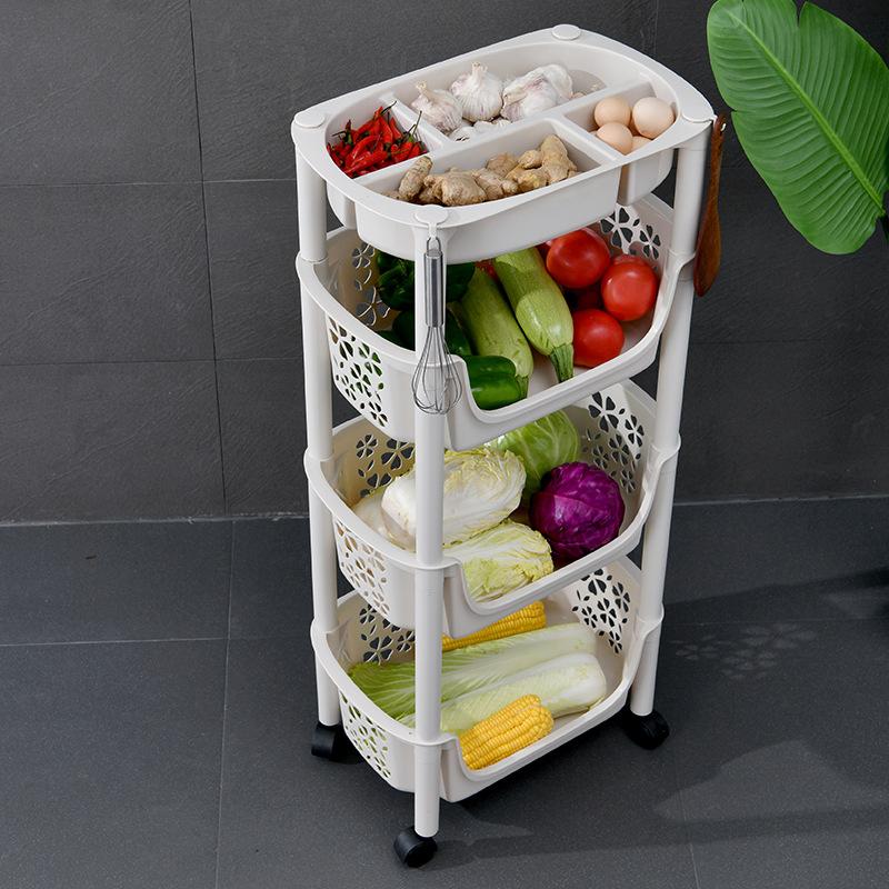 Изображение товара: Многоуровневая тележка для кухни, тележка для хранения фруктов и овощей, тележка для цеха с колесами