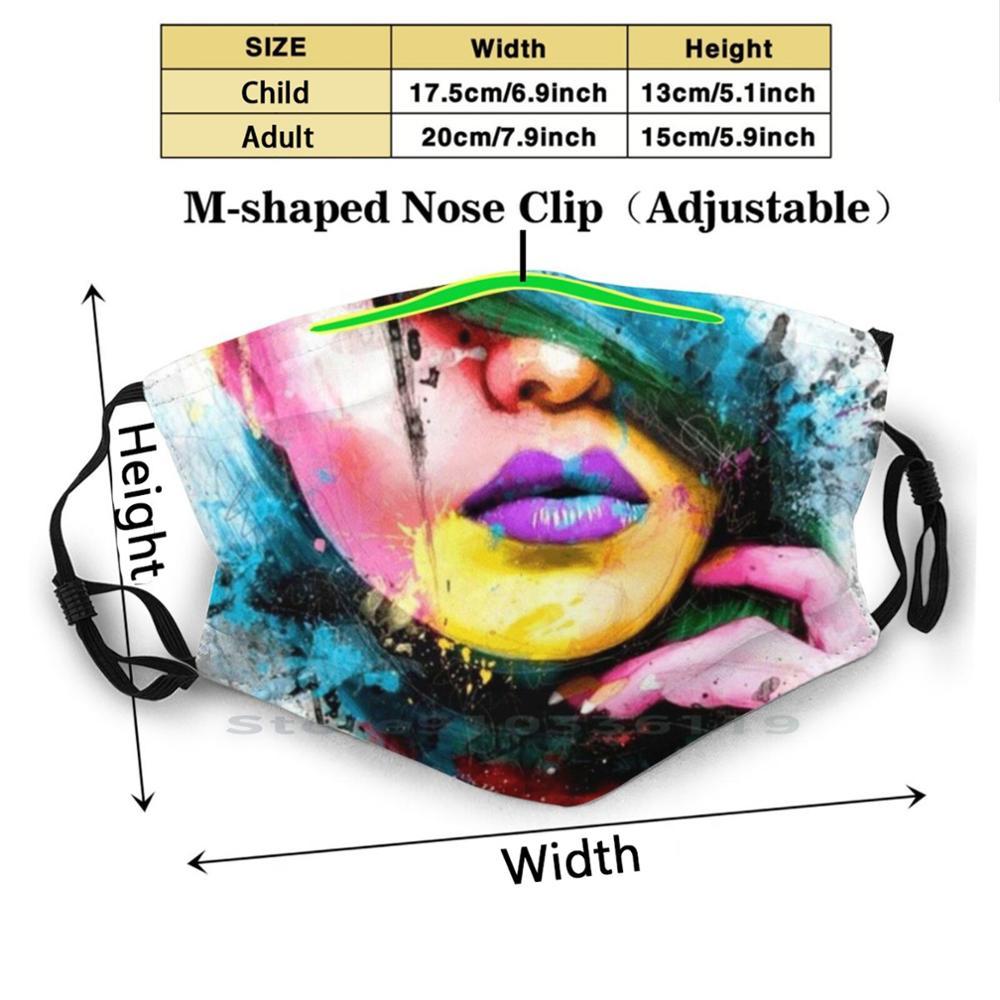 Изображение товара: Тонкая моющаяся забавная маска для лица с фильтром для взрослых и детей, блестящая краска для женщин, женская, женская, праздничная, красивая, цвет s