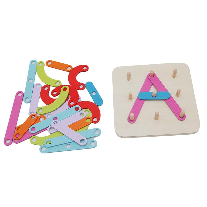 Изображение товара: Новый дизайн, деревянные блоки для детей, сделай сам, английская буква, цифровой блок, собранные игрушки, детские Игрушки для раннего образования, рождественские подарки