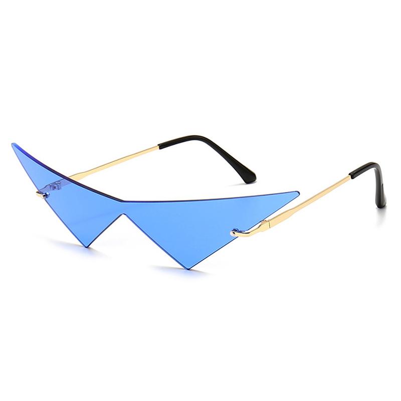 Изображение товара: Женские солнцезащитные очки SO & EI, большие винтажные очки без оправы, с прозрачными океанскими линзами, треугольный цельный