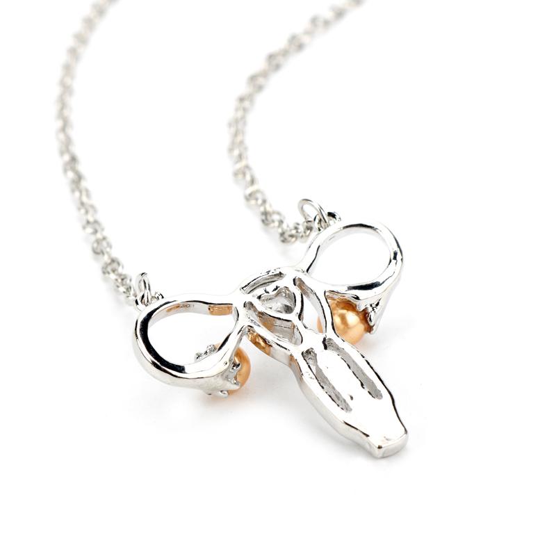 Изображение товара: Ожерелье женское эмалированное в форме матки с жемчугом и цирконом, ожерелья для медицинских органов, женское ожерелье, подарок гинекологу