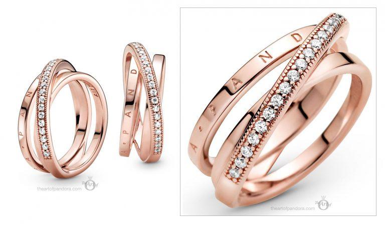 Изображение товара: Новинка осени 2020, кольца из стерлингового серебра 925 пробы, розовое золото, перекрещивание, Тройное кольцо, кольцо с лепестками цветов, кольца, модные ювелирные изделия