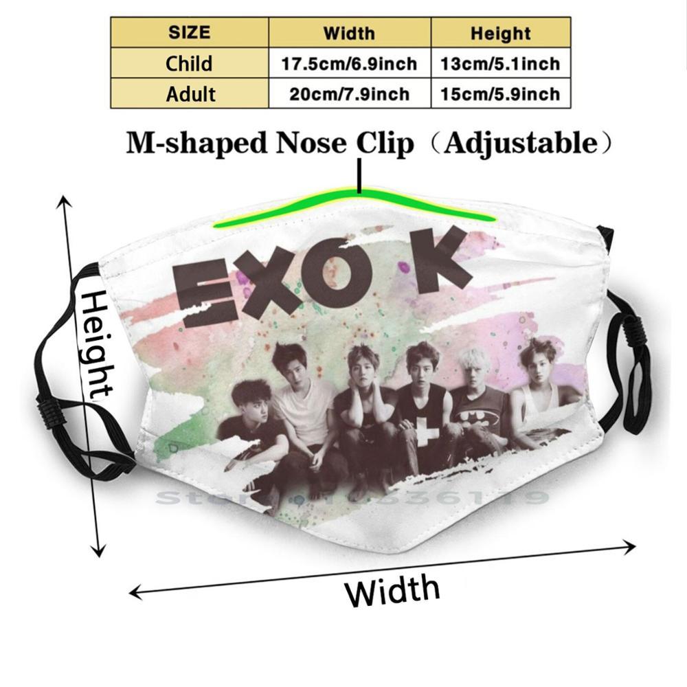 Изображение товара: Многоразовая маска для лица E - X - O K с фильтрами, детская экзопланета Kpop Xiumin Suho Baekhyun Sehun Chen Lay Do Kyungsoo Chanyeol