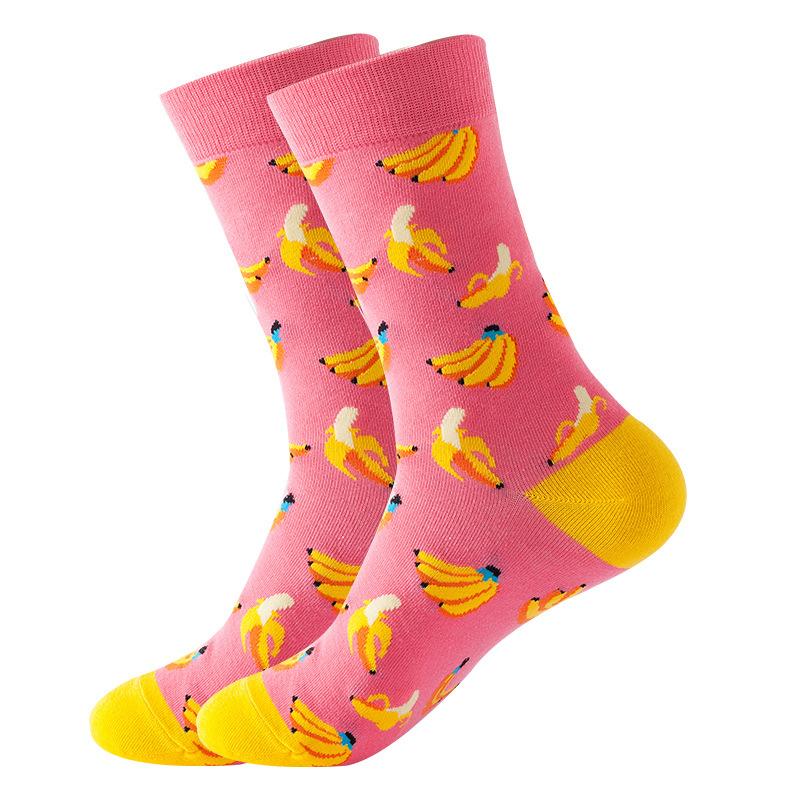 Изображение товара: Женские цветные хлопковые носки, веселые и забавные женские носки с яркими фруктами, милые носки, женские носки, модные длинные носки
