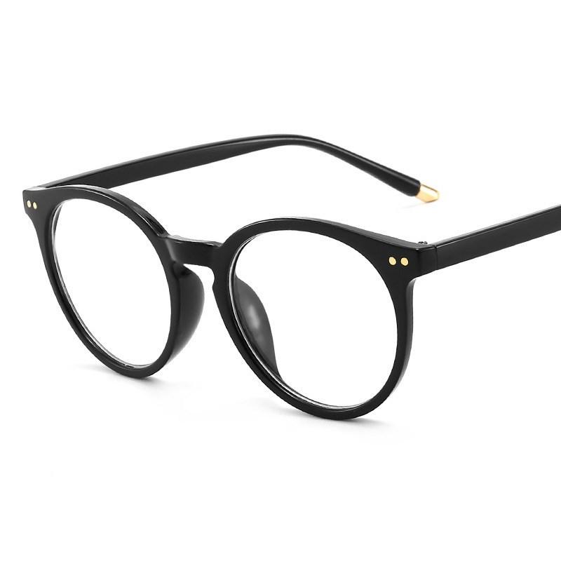 Изображение товара: 2021 модные очки большого размера круглые очки с защитой от синего света оптические очки для близорукости женские компьютерные очки классические пластиковые очки