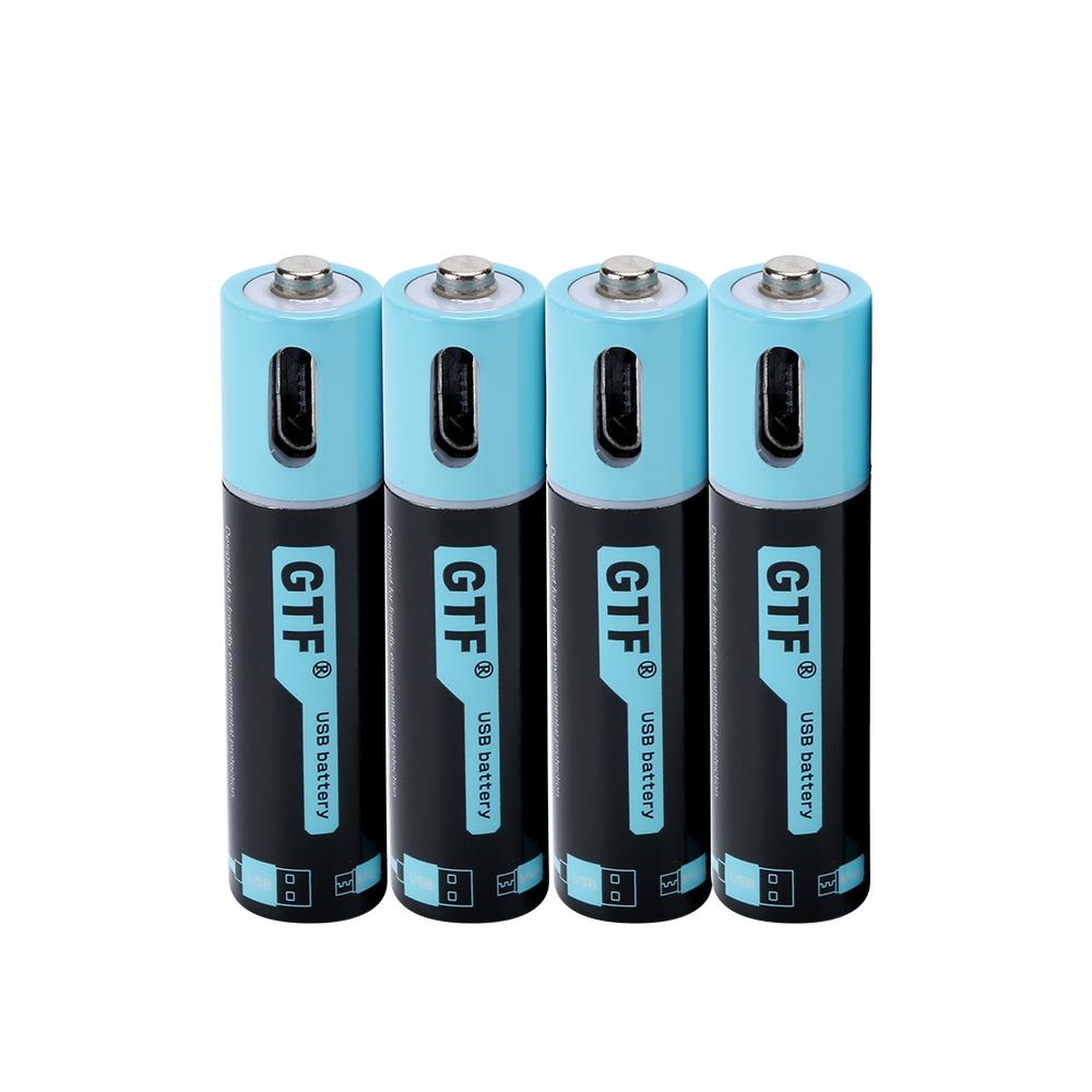 Изображение товара: GTF 100% capacity 1.5V 450mAh AAA li-ion Battery 675mwh li-polymer with USB rechargeable lithium usb battery + USB cable