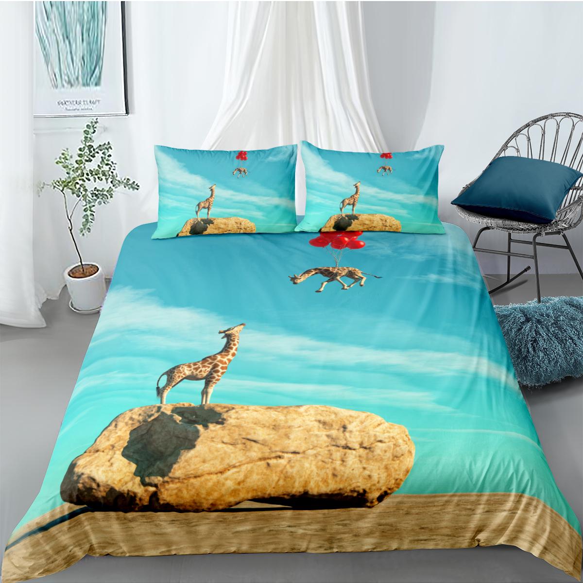 Изображение товара: 3D пододеяльник на заказ, набор постельного белья, одеяло, одеяло, покрывало, постельное белье, полный двойной размер, животные, олень, домашний текстиль