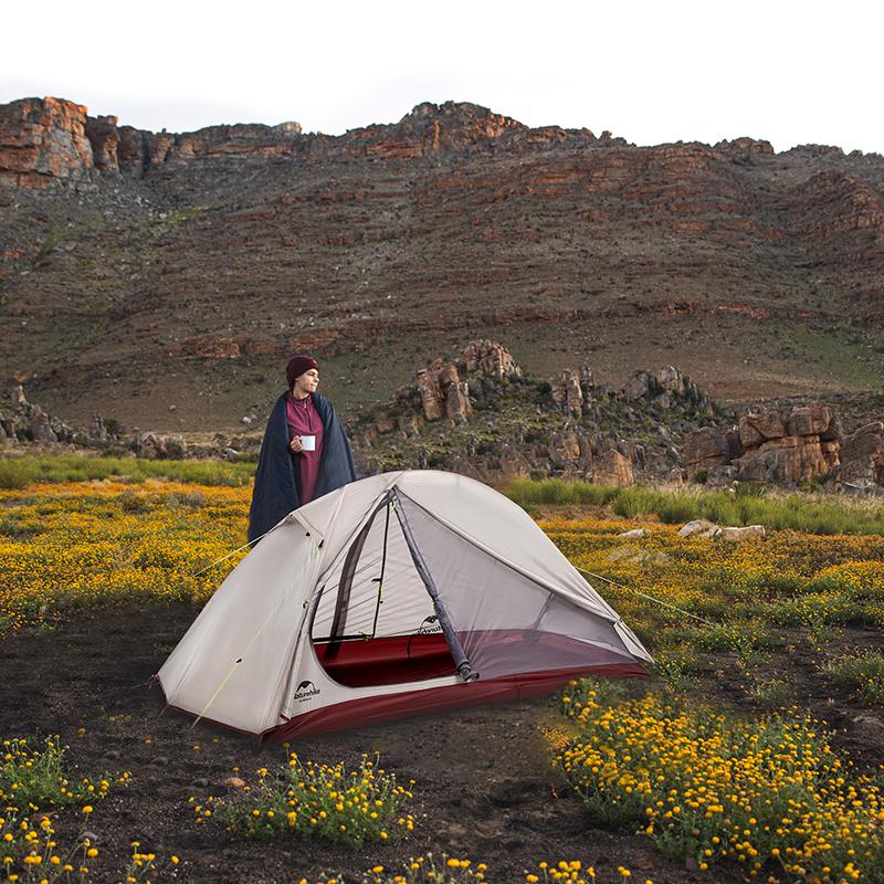 Изображение товара: Палатка Naturehike туристическая Ультралегкая, 20D нейлоновая Водонепроницаемая двухслойная, на 2 человек, для отдыха на открытом воздухе, путешествий, велоспорта, походов