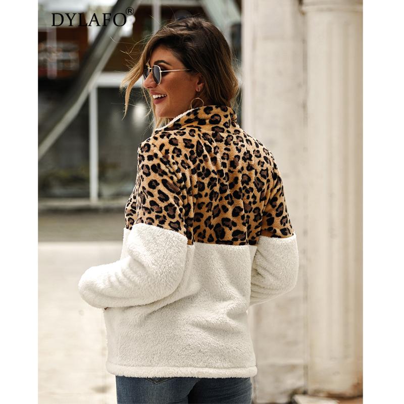 Изображение товара: 2020 Leopard Thick Wool Top Sweater Winter Print Long Sleeve Female Pullovers Casual Sweater Slim Female Sweaters