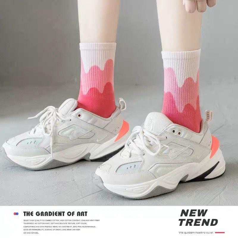Изображение товара: Женские Красочные носки с пламенем Pack, 5 пар, милые женские носки для скейтборда в стиле Харадзюку