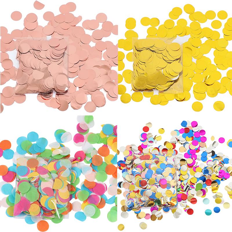 Изображение товара: 500/1000 г, 2,5 см, смешанные цвета, металлик, розовое золото, круглые, конфетти, заполняющие воздушные шары, Baby Shower, свадебные, Помолвочные украшения