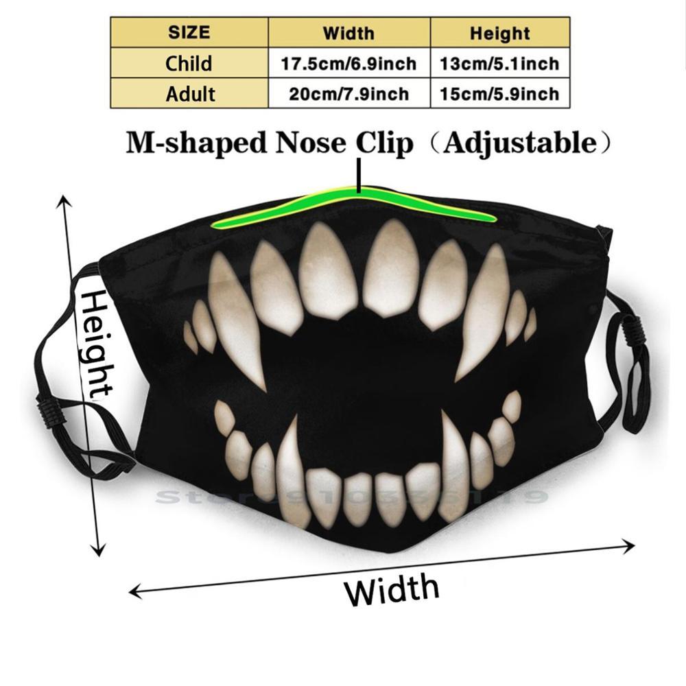 Изображение товара: Хэллоуин клыки рот для взрослых детей моющаяся забавная маска для лица с фильтром зубы-клыки вампир оборотень волк Монстр чудовище