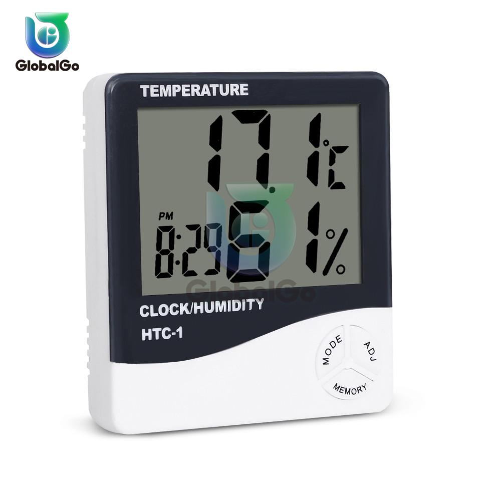 Изображение товара: Комнатный ЖК-электронный измеритель температуры и влажности Цифровой термометр гигрометр Метеостанция Будильник HTC-1