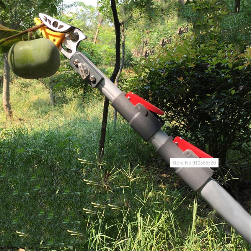 Изображение товара: Модернизированный Телескопический садовый резак для живой изгороди, высота 3 м, искусственная высота, ножницы для обрезки фруктовых деревьев, инструмент для обрезки высоких веток