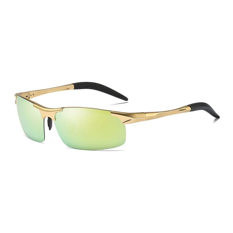 Изображение товара: Солнцезащитные очки Мужские поляризационные, авиаторы в винтажном стиле, прямоугольной формы, полуободковая оправа, для вождения, Uv400