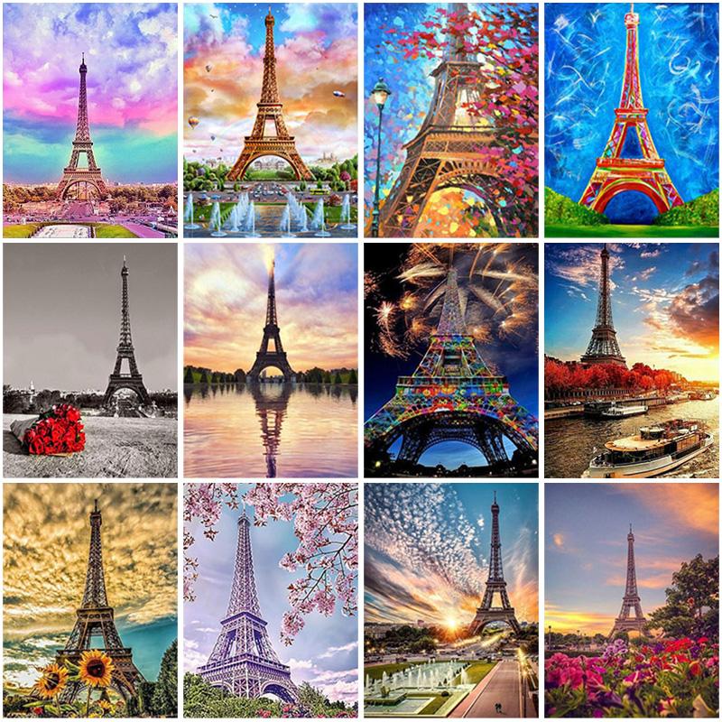 Изображение товара: Scenery DIY 5D Diamond Painting Cross Stitch Kits Diamond Embroidery Eiffel Tower Picture of Rhinestone Mosaic Handmade Gift