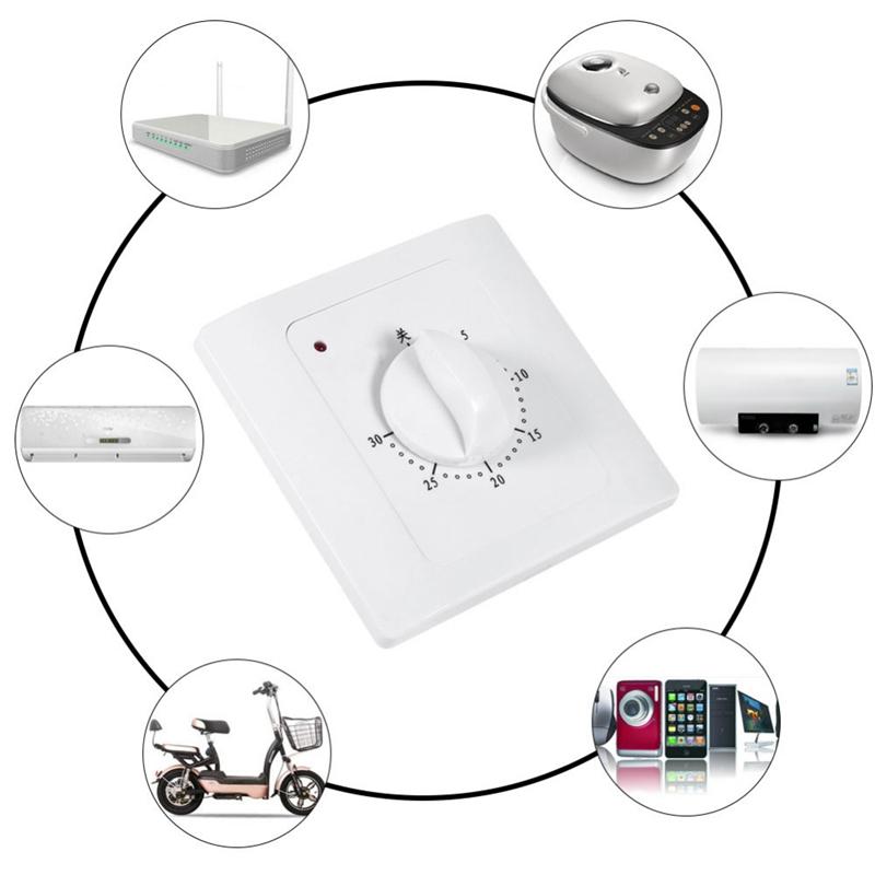 Изображение товара: Ac 220V 10A 30Min таймер обратного отсчета Электрический цифровой таймер переключатель управления таймером ручка-розетка Механический Стиль