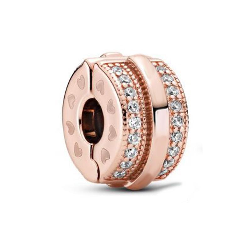 Изображение товара: 2020 осень серебряные бусины 925 пробы розовое золото Зажим Шарм подходит для оригинальных браслетов Pan для женщин DIY подарок для студентов