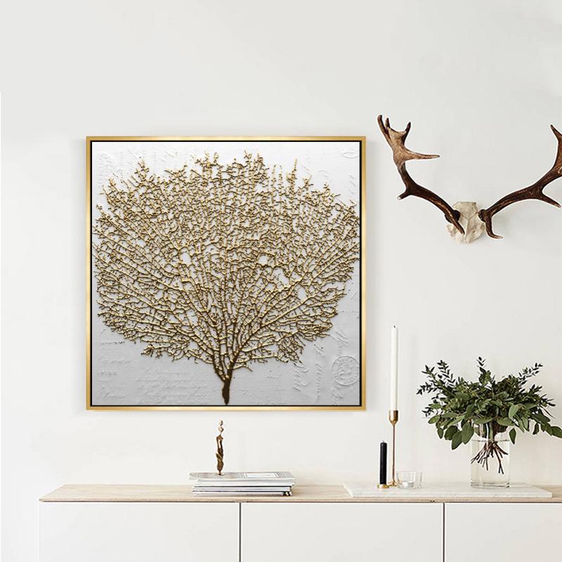 Изображение товара: Абстрактные плакаты с изображением золотого дерева, настенные художественные картины, декор для гостиной