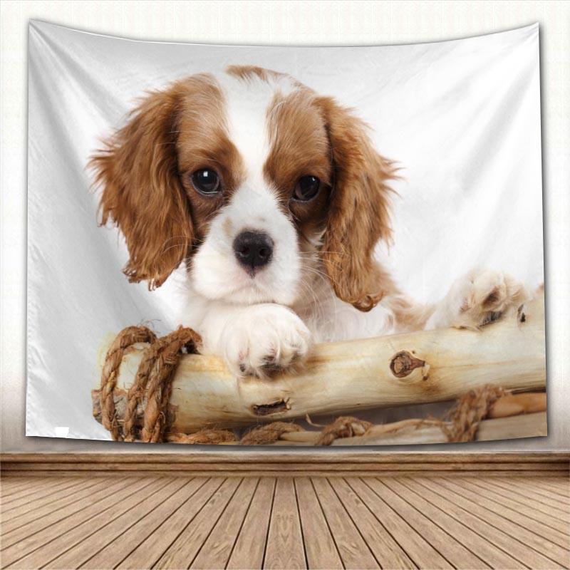 Изображение товара: Новинка, подвесной гобелен в виде собаки кокер-спаниель, настенный гобелен, тканевый фон для фотографий, скатерть для стола, настенный гобелен