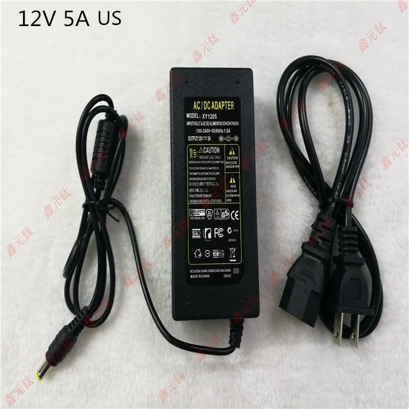 Изображение товара: 5A 12V LED power adapter Supply LED Strip ac100-240v To DC12v Lighting Transformer 60W EU US UK Plug