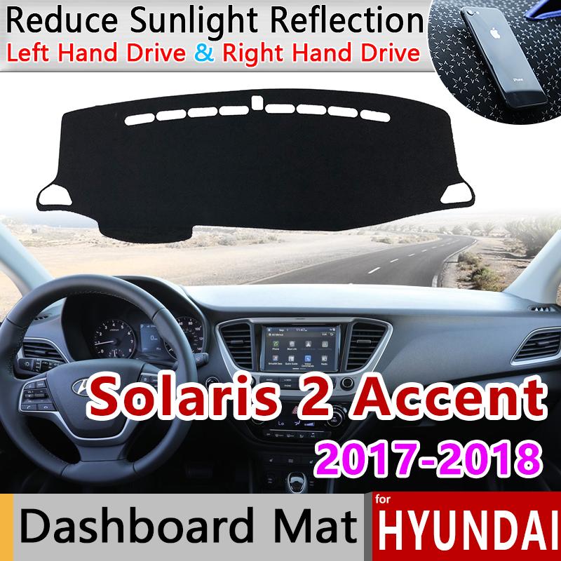 Изображение товара: Для Hyundai Solaris 2 Accent 2017 2018 HC Противоскользящий коврик для приборной панели коврик для защиты от солнца Dashmat защитный ковер аксессуары накидка