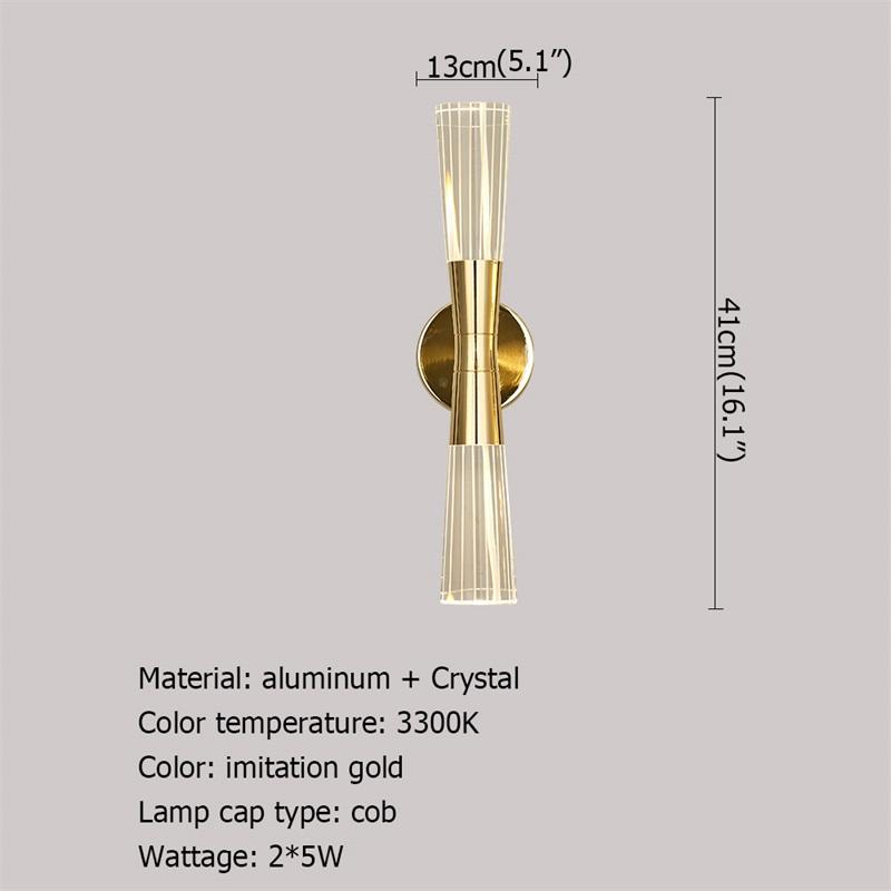 Изображение товара: OUTELA домашние настенные светильники Хрустальный светодиодный настенный светильник Современные Настенные светильники бра алюминиевое приспособление для спальни гостиной офиса отеля