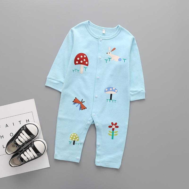 Изображение товара: Одежда для новорожденных, одежда для мамы с длинным рукавом, хлопковый комбинезон с Боковым Разрезом, сплошная одежда для сна, осенняя одежда