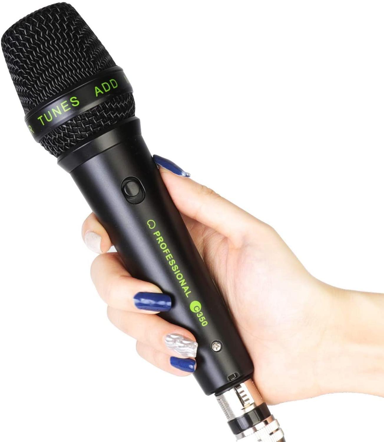 Изображение товара: Динамический микрофон Depusheng C350, профессиональный проводной ручной микрофон для караоке с переключателем включения/выключения, для вечеринок, KTV, живой вокал, речи