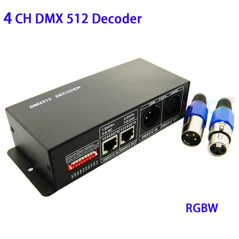 Изображение товара: DC 5V 12V 24V RGBW 4CH DMX 512 Декодер контроллер светодиодной ленты DMX to PWM RGBW светильник 4 канала * 4A 16A DMX512 декодер диммер