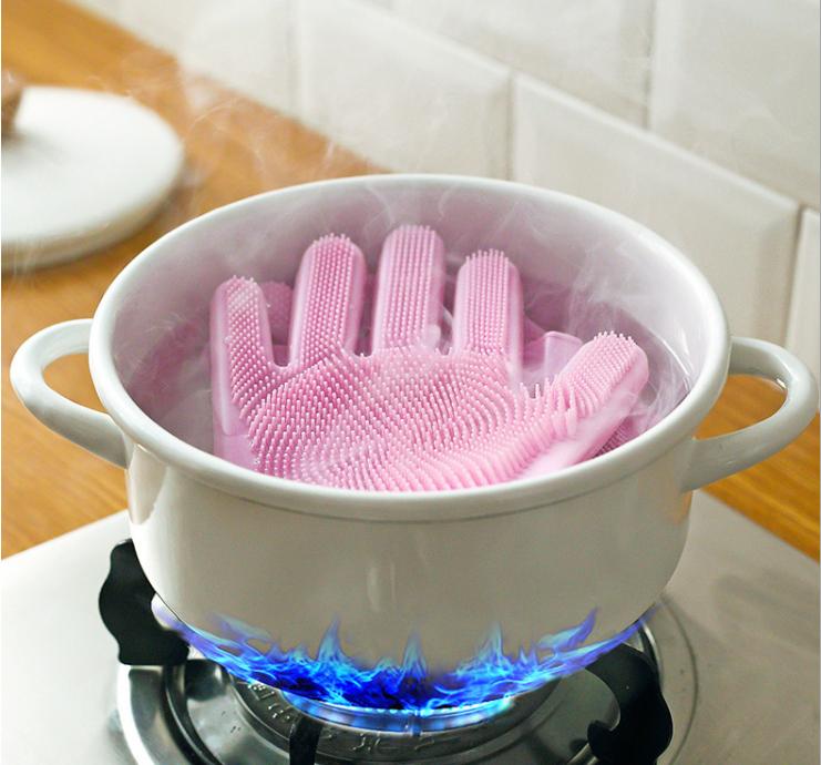 Изображение товара: 1 пара, силиконовые перчатки для мытья посуды